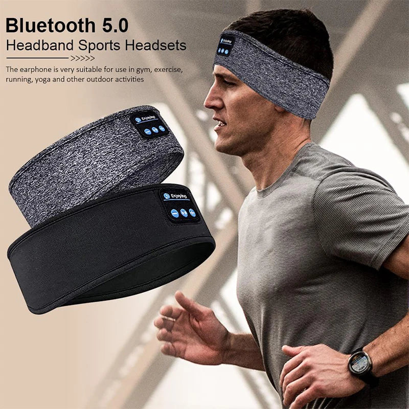 Wireless Bluetooth-Compatible Speaker Headscarf Wireless Music Sleep Headset Sport Headband Builtin Sleep Music Eye Mask Headset