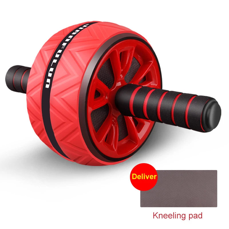 Ab Roller Big Abdominal Wheel Roller Stretch Trainer with Mat for Arm Waist Abdomen Exercise Home Gym Fitness Equipment