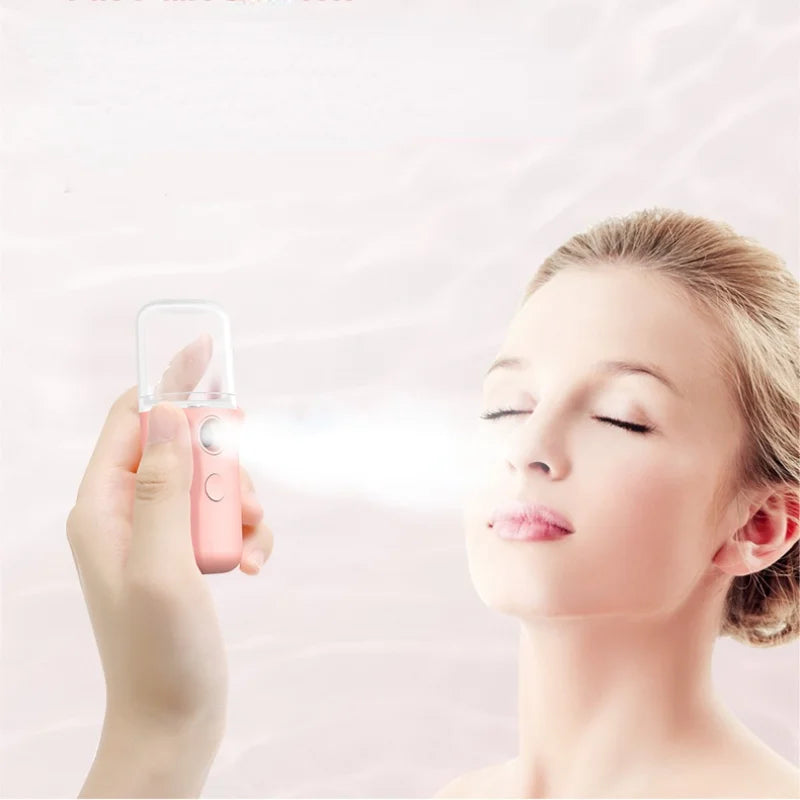 Portable Mini Air Humidifier Nano Face Steamer Facial Sprayer USB Rechargeable Nano Spray Hydry Apparatus Cold Spray Apparatus