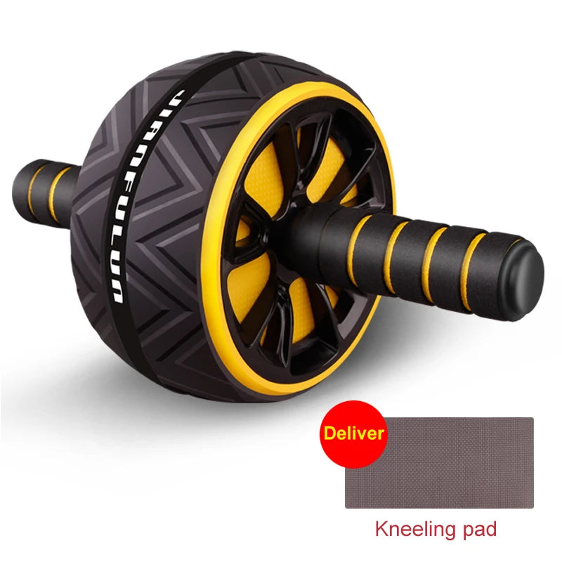 Ab Roller Big Abdominal Wheel Roller Stretch Trainer with Mat for Arm Waist Abdomen Exercise Home Gym Fitness Equipment