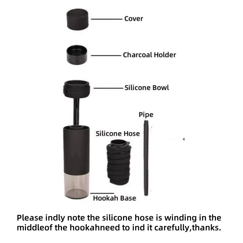 Hookah, Shisha Pipes Smoking Grass Hookah Set with Chicha Hose Tobacco Bowl, Portable Кальян for Gift