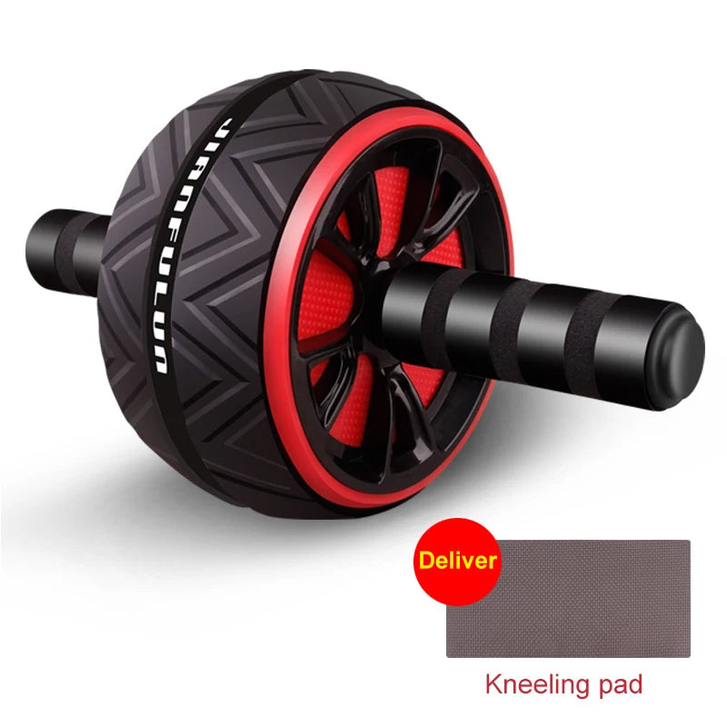 Ab Roller Big Abdominal Wheel Roller Stretch Trainer with Mat for Arm Waist Abdomen Exercise Home Gym Fitness Equipment