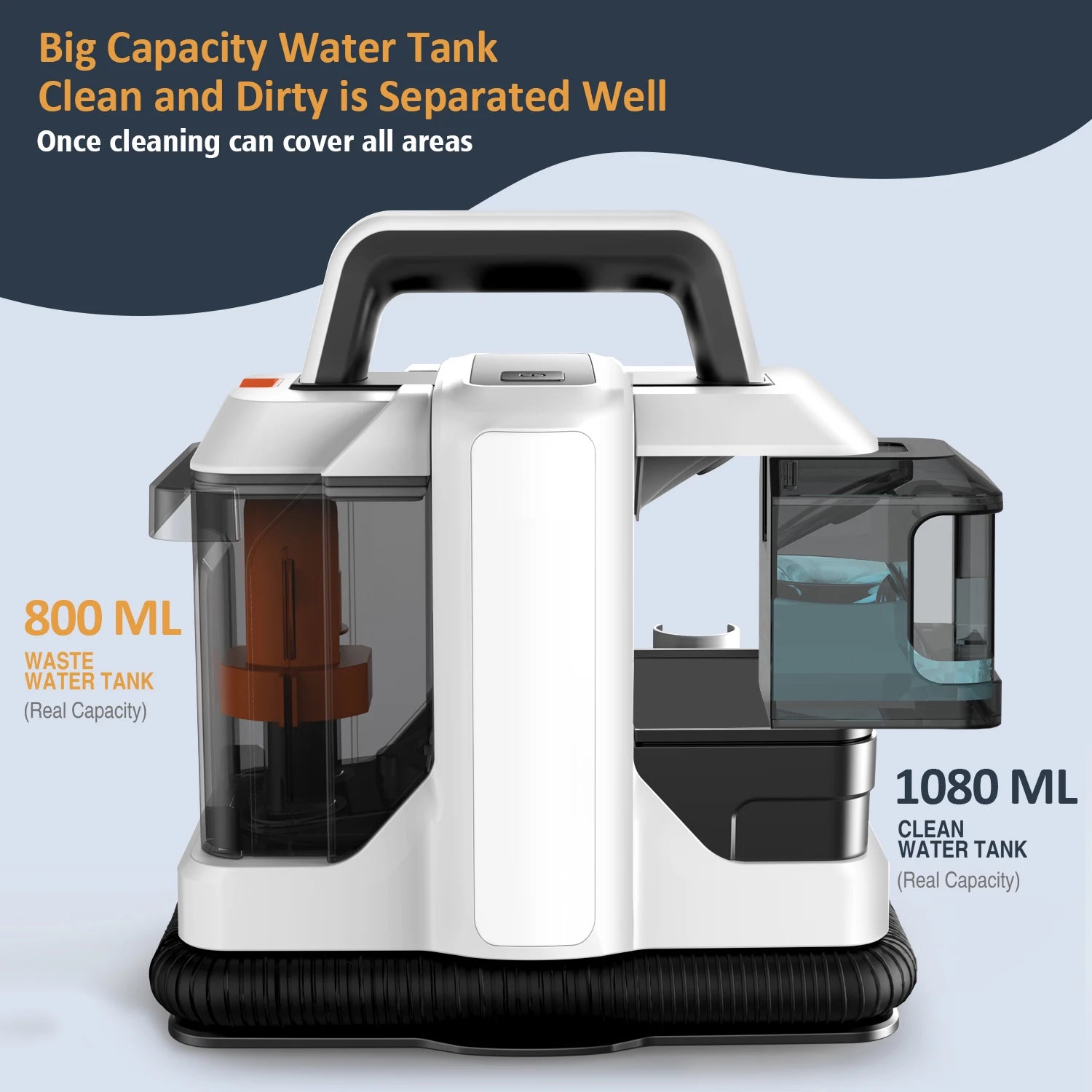 W05 750W Handheld Carpet Cleaner Quiet Strong Machine Wet Fabric Carpet Sofa Cleaning Pet Portable Car Multifunctional