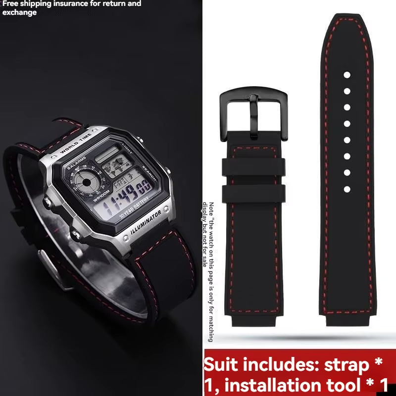 For Casio Watch DW-H5600 DW H5600 AE1200 AE1300 AE1500 W-218H Silicone Watch Strap Rubber Waterproof Watchband Bracelet 18Mm