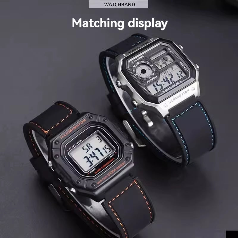 For Casio Watch DW-H5600 DW H5600 AE1200 AE1300 AE1500 W-218H Silicone Watch Strap Rubber Waterproof Watchband Bracelet 18Mm