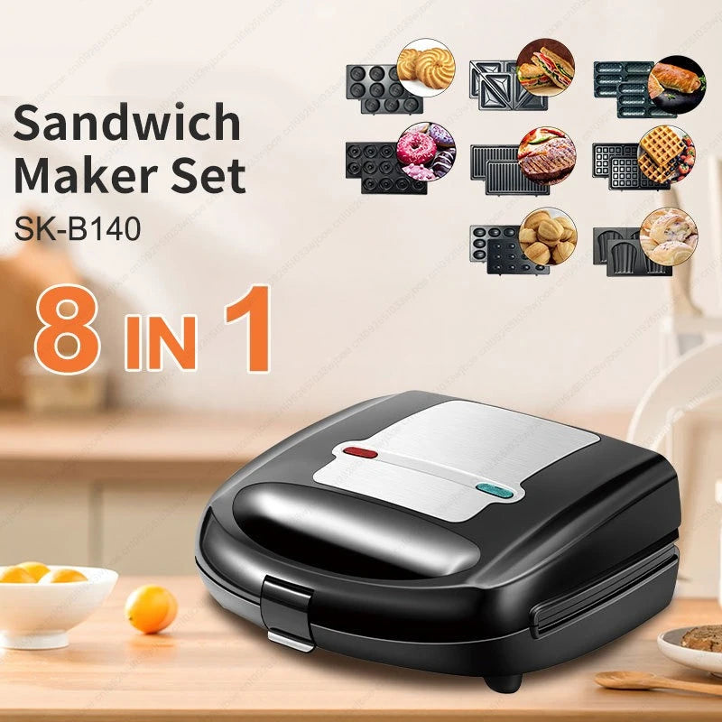 Sandwich Machine Eight in One Detachable Breakfast Machine Cake Nut Donut Waffle Maker