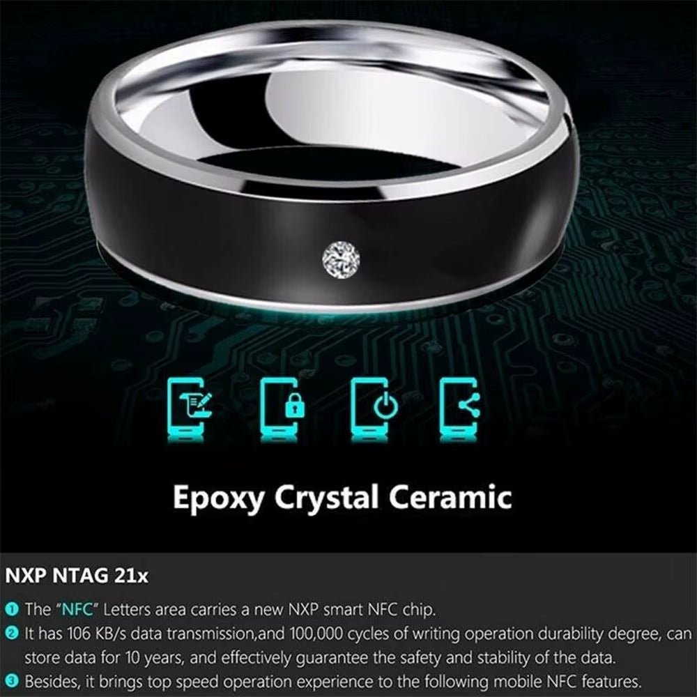Fashion Multifunctional NFC Smart Finger Ring Wearable Connect Android Phone Equipmenttechnology Waterproof