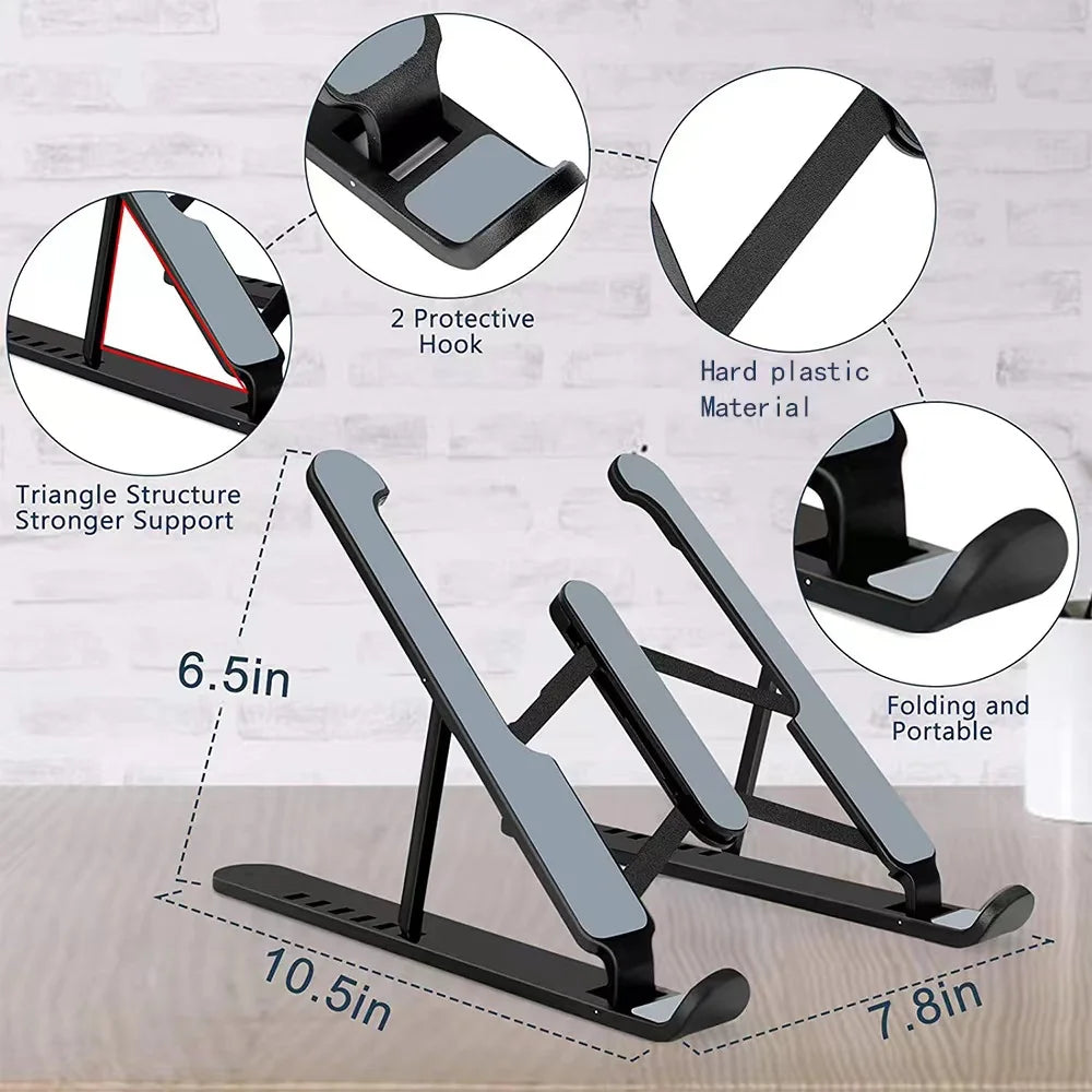 Foldable Laptop Stand Portable Notebook Support Base Holder Adjustable Riser Cooling Bracket for Laptop & Tablet Accessories