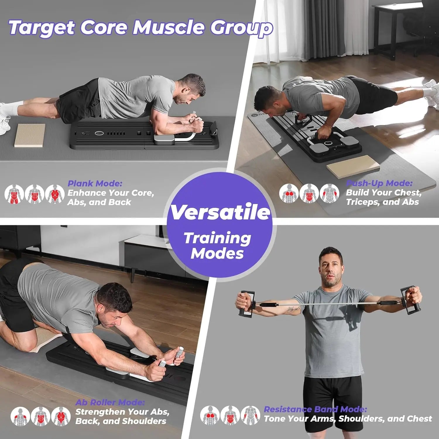 Multifunctional Abdominal Board Fitness Board Push up Board Automatic Rebound Abdominal Table Muscle Home Fitness Equipment