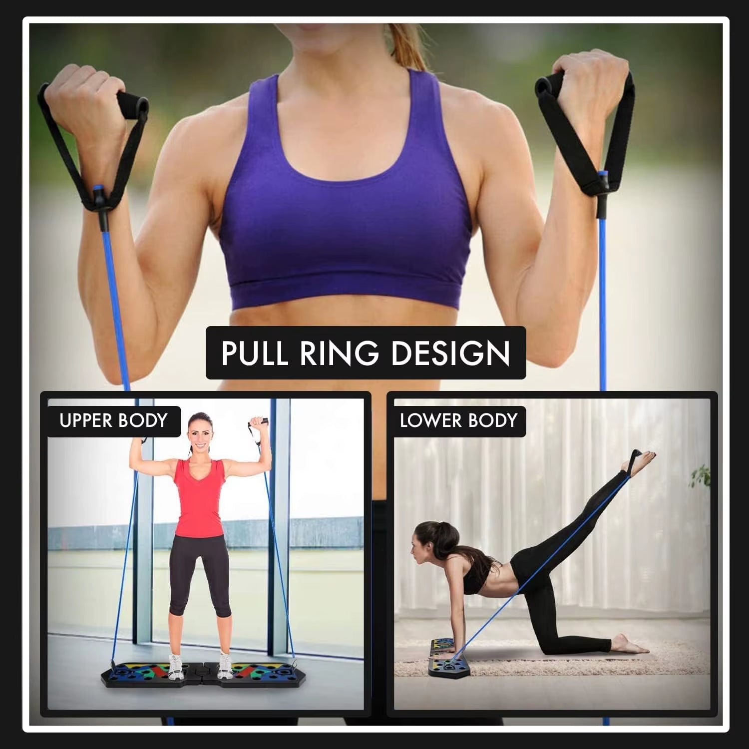 Colorful Folding Push up Board Bracket, Multi-Mode Adjustable Chest, Abdominal and Back Core Muscle Indoor Exercise Equipment