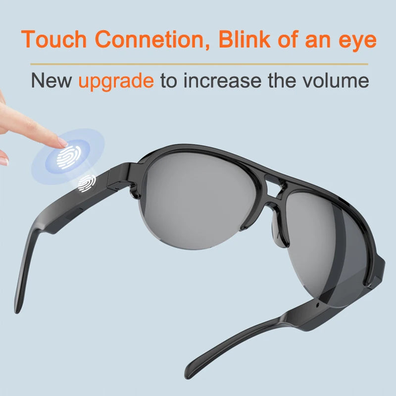 Smart Glasses Wireless Bluetooth BT5.3 Sunglasses Outdoor Sports Headphones Call Music UV Suitable for Men Upgraded Version