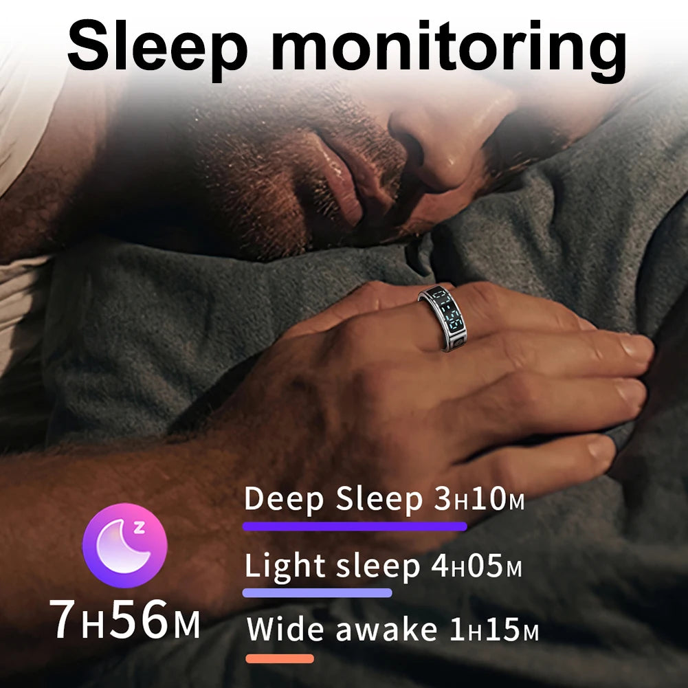 RS08 Smart Ring 5ATM Waterproof Blood Oxygen Sleep Health Monitor Multi-Sport Modes Fitness Rings Bluetooth 5.1 for Ios Android