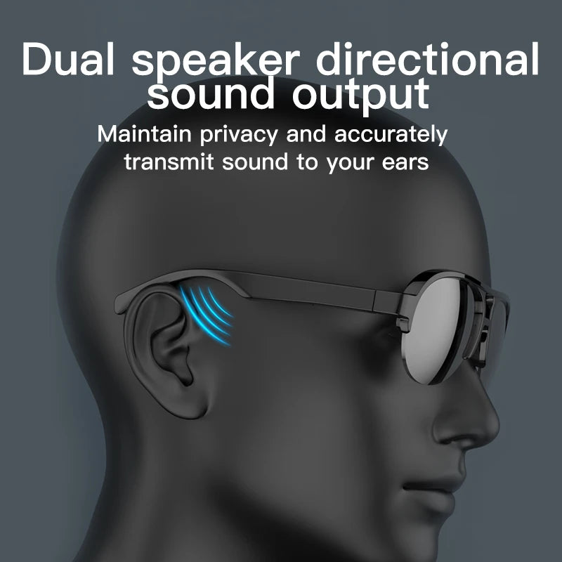 Smart Glasses Wireless Bluetooth BT5.3 Sunglasses Outdoor Sports Headphones Call Music UV Suitable for Men Upgraded Version