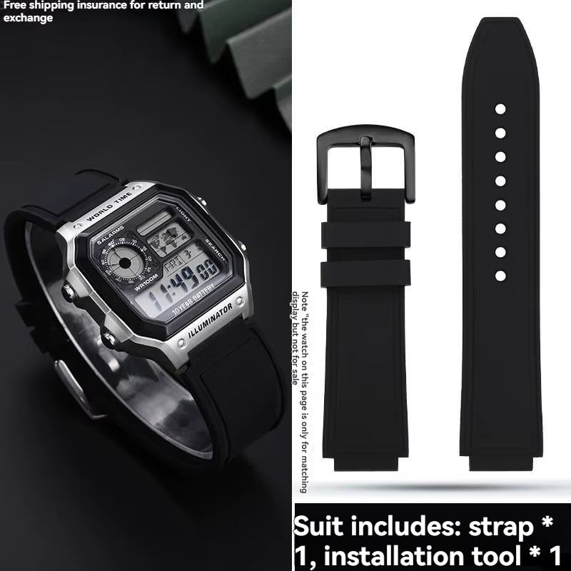 For Casio Watch DW-H5600 DW H5600 AE1200 AE1300 AE1500 W-218H Silicone Watch Strap Rubber Waterproof Watchband Bracelet 18Mm