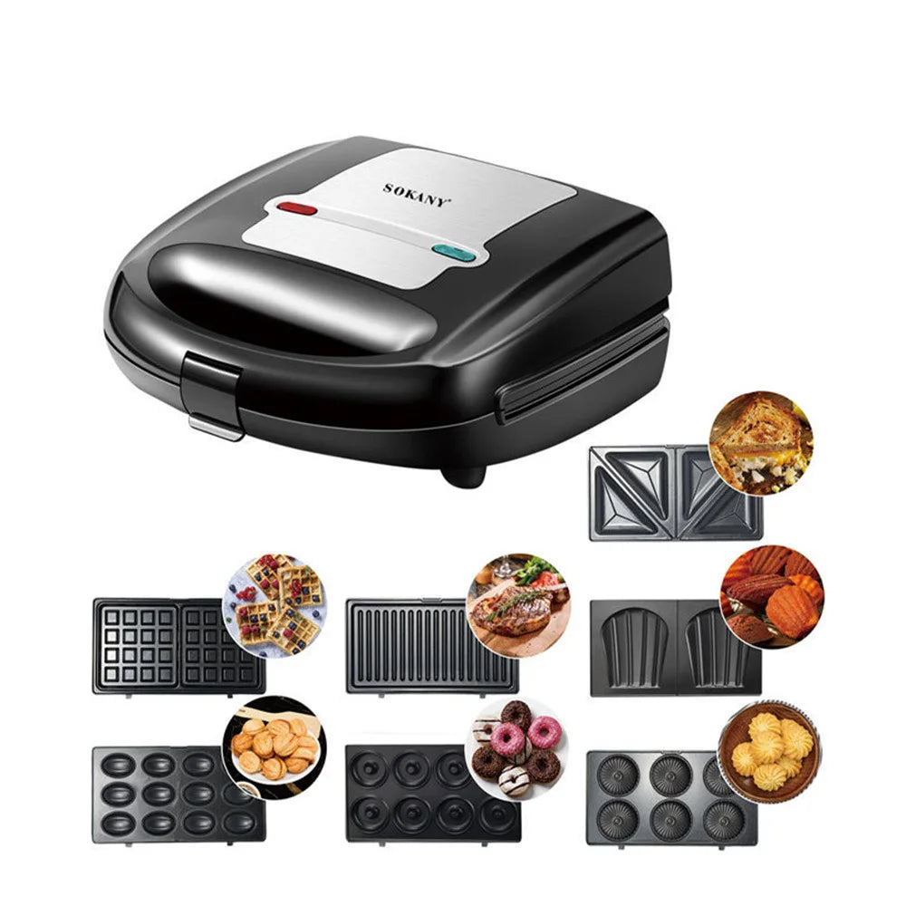 Sandwich Machine Eight in One Detachable Breakfast Machine Cake Nut Donut Waffle Maker