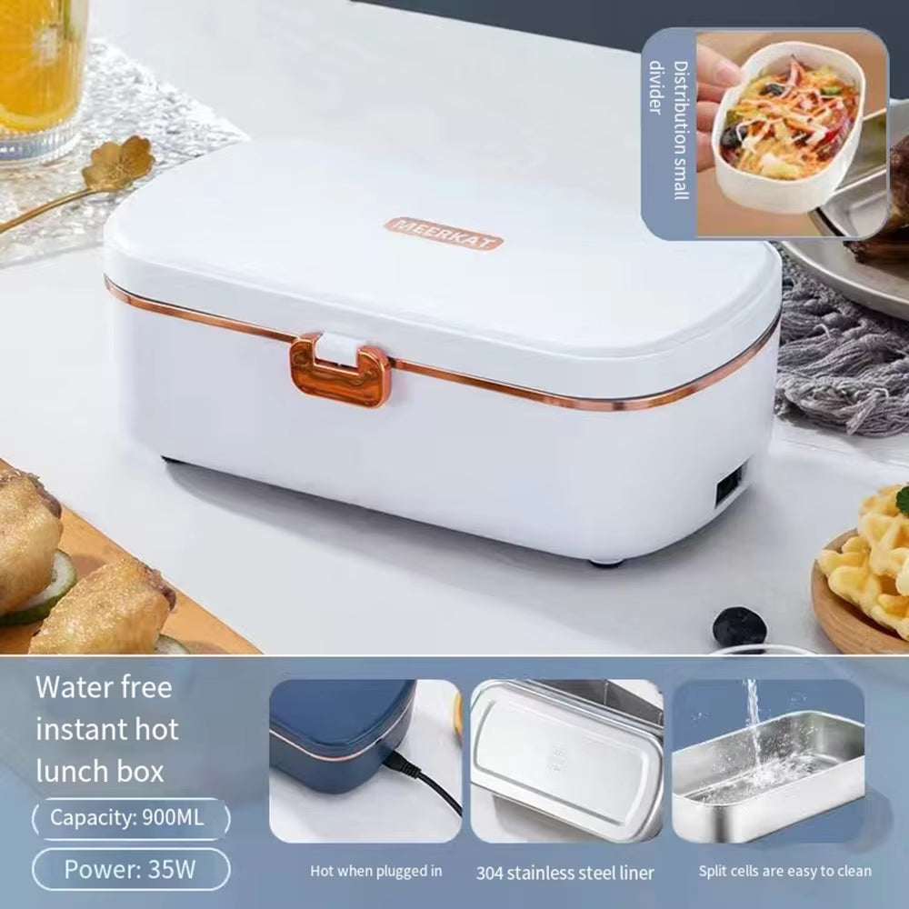 Portable Electric Lunch Boxes Water Free Heating Bento Box Stainless Steel Food Warmer Office Thermal Lunch Boxes