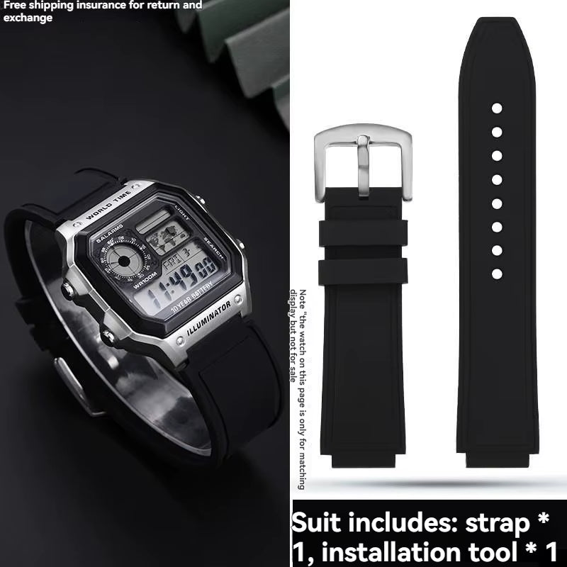For Casio Watch DW-H5600 DW H5600 AE1200 AE1300 AE1500 W-218H Silicone Watch Strap Rubber Waterproof Watchband Bracelet 18Mm