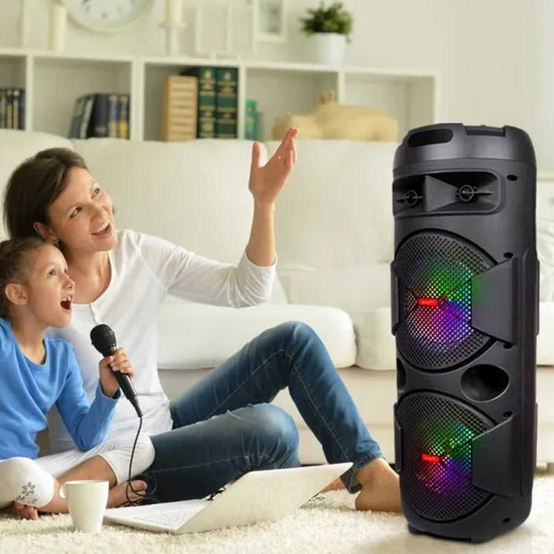 Portable PA Speaker System Outdoor Sound System Stereo Speakers W/ Dual 6.5/8" Woofers