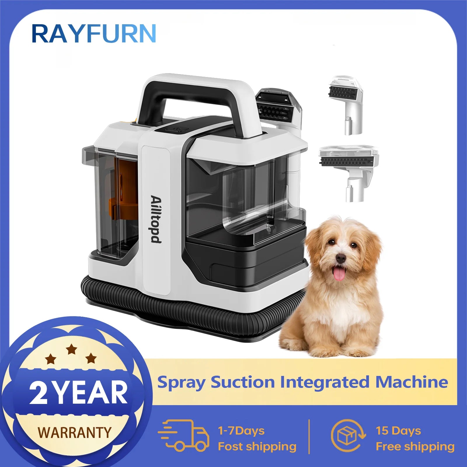 W05 750W Handheld Carpet Cleaner Quiet Strong Machine Wet Fabric Carpet Sofa Cleaning Pet Portable Car Multifunctional