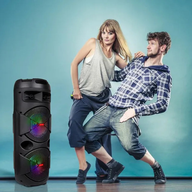 Portable PA Speaker System Outdoor Sound System Stereo Speakers W/ Dual 6.5/8" Woofers