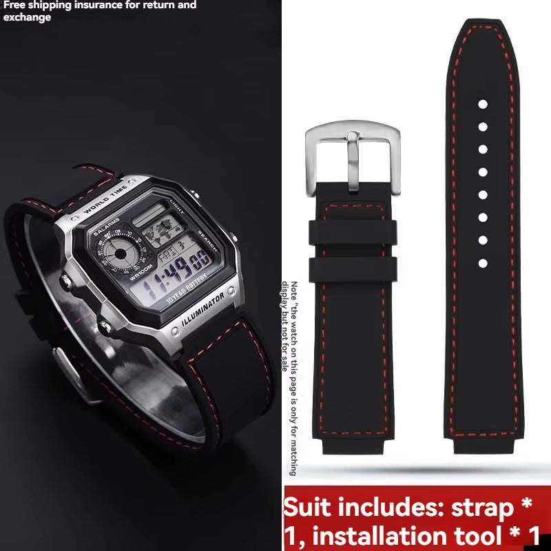 For Casio Watch DW-H5600 DW H5600 AE1200 AE1300 AE1500 W-218H Silicone Watch Strap Rubber Waterproof Watchband Bracelet 18Mm