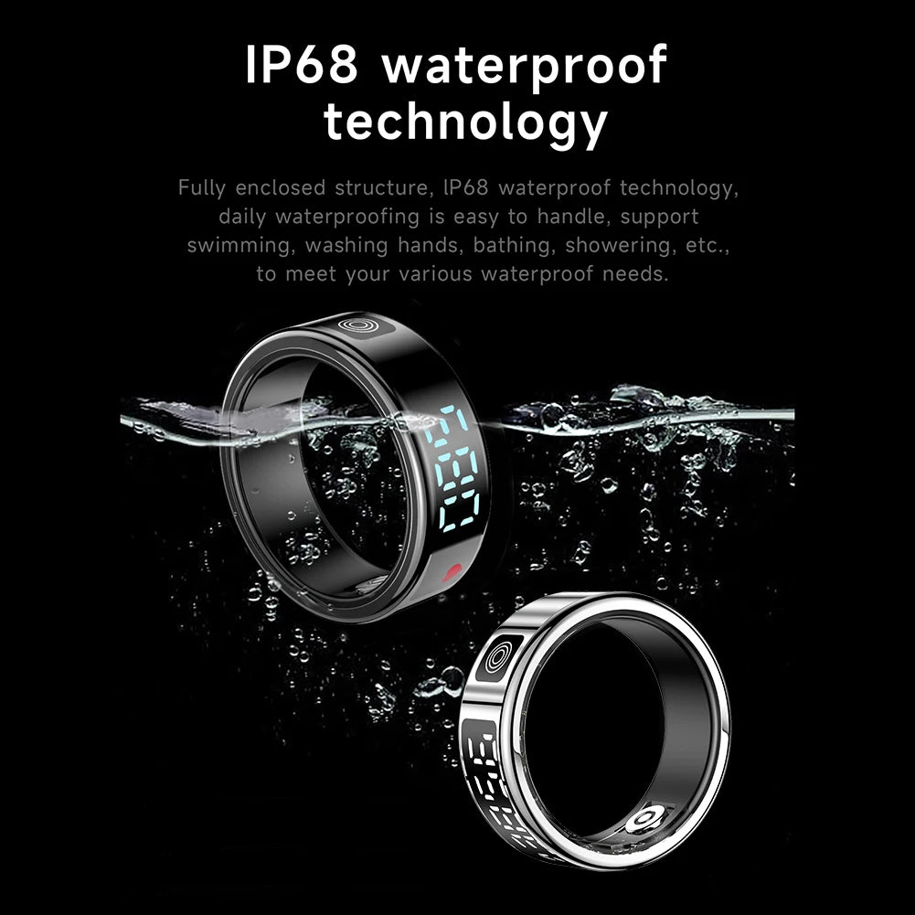 RS08 Smart Ring 5ATM Waterproof Blood Oxygen Sleep Health Monitor Multi-Sport Modes Fitness Rings Bluetooth 5.1 for Ios Android