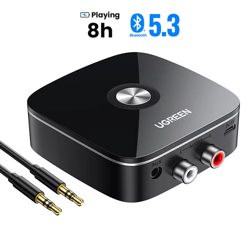 AUX Bluetooth Receiver Adapter for Home Stereo System, Hifi 3.5Mm RAC Bluetooth Bluetooth Adapter for Old Stereo Receiver