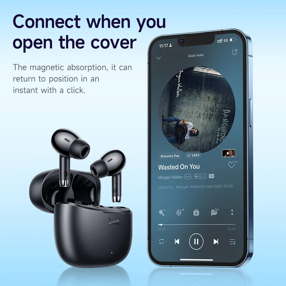 EQ2 Wireless Bluetooth Headphones Tws Waterproof Earbuds Earphones HD Mic Call Sport with Touch Control Earbuds for Smartphones