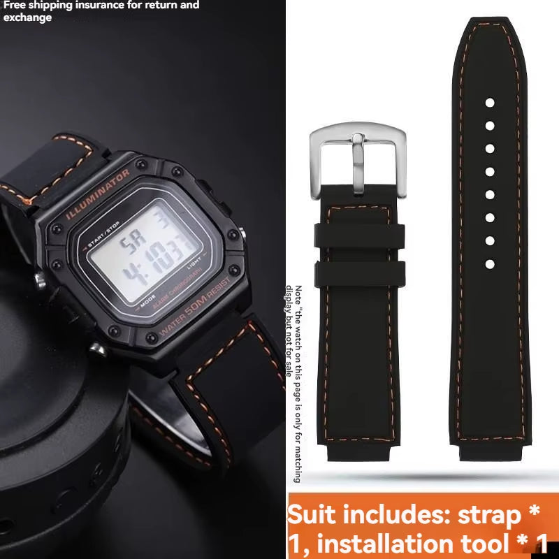 For Casio Watch DW-H5600 DW H5600 AE1200 AE1300 AE1500 W-218H Silicone Watch Strap Rubber Waterproof Watchband Bracelet 18Mm