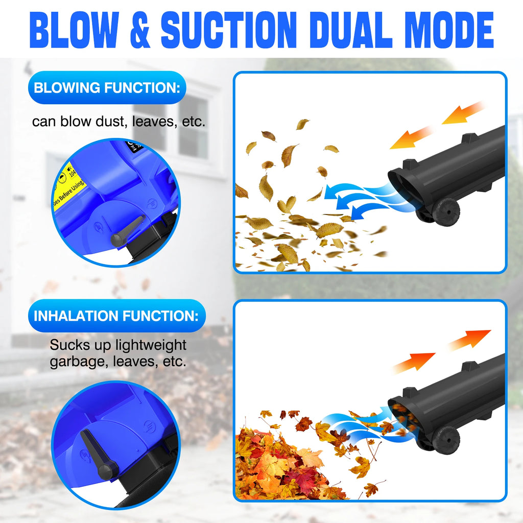 3-In-1 High Power Garden Blower Vacuum | Leaf Shredder with 35L Bag | Yard Cleaner | Multi-Function Outdoor Tool | Lawn Vacuum