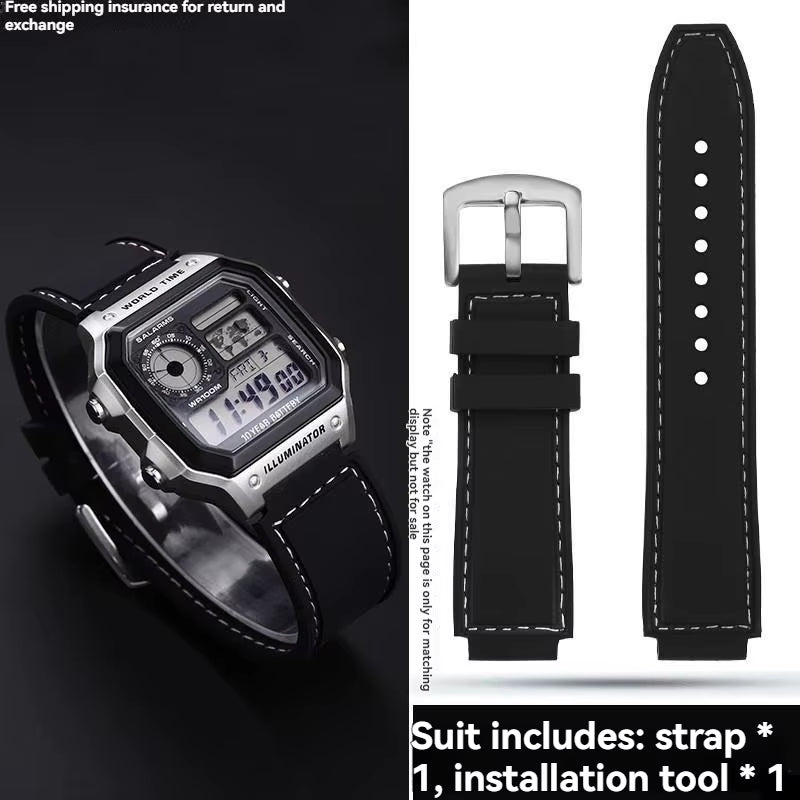 For Casio Watch DW-H5600 DW H5600 AE1200 AE1300 AE1500 W-218H Silicone Watch Strap Rubber Waterproof Watchband Bracelet 18Mm