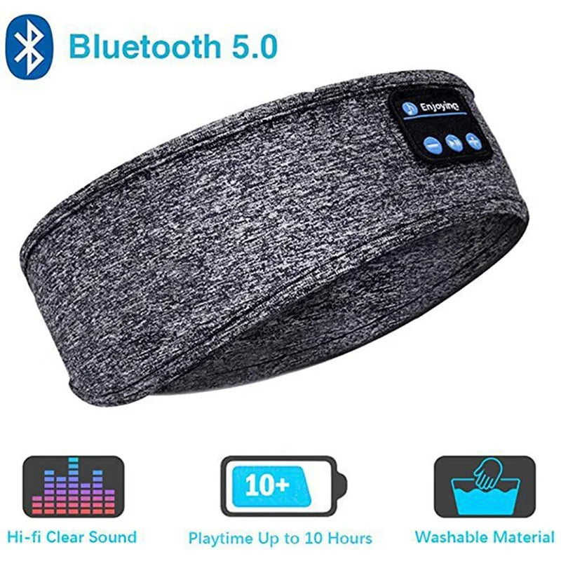 Wireless Bluetooth-Compatible Speaker Headscarf Wireless Music Sleep Headset Sport Headband Builtin Sleep Music Eye Mask Headset