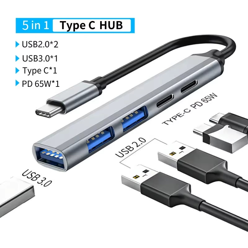 USB C HUB Type C to RJ45 4K 30Hz HDMI VGA Adapter SD TF USB 3.0 2.0 Docking PD 87W USB C Splitter for Macbook Pro Air