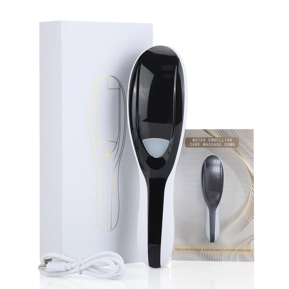 Electric Massage Comb Blue Red Light Therapy Vibration Hair Massage Scalp Brush Negative Ion Spray Hair Growth Massager