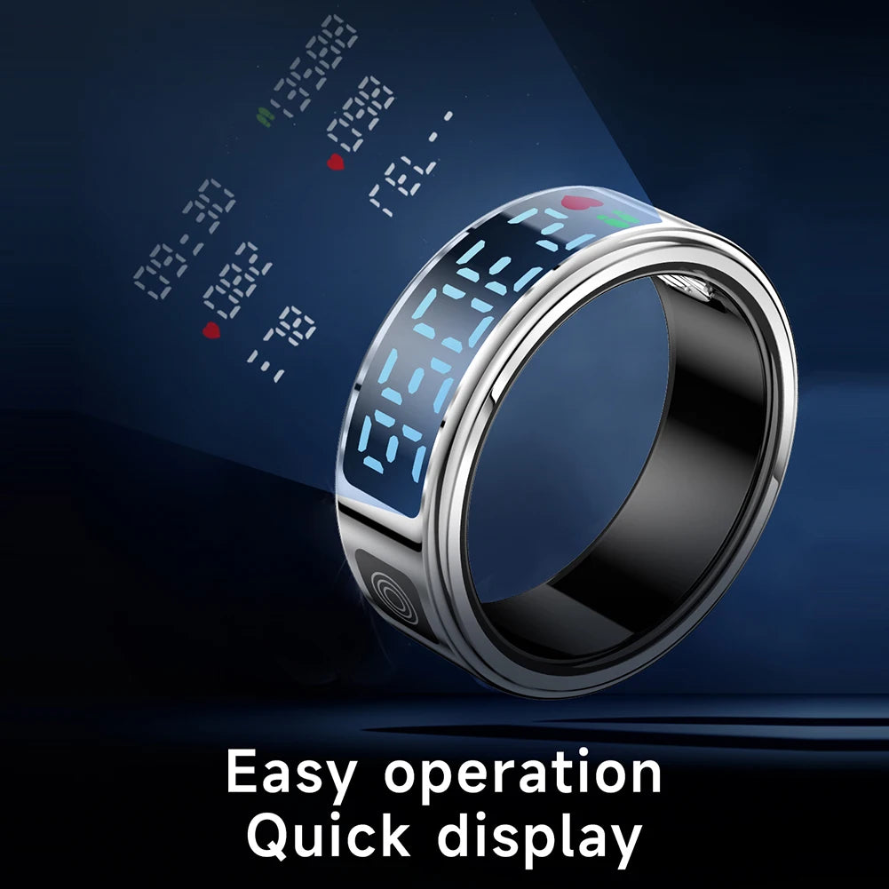 RS08 Smart Ring 5ATM Waterproof Blood Oxygen Sleep Health Monitor Multi-Sport Modes Fitness Rings Bluetooth 5.1 for Ios Android