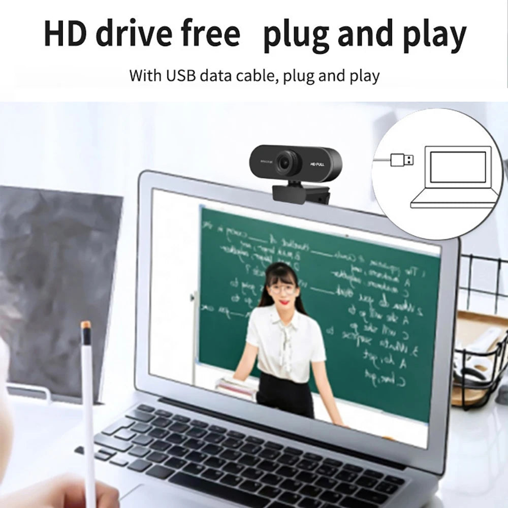 4K Webcam 1080P Mini Camera 2K Full HD Webcam with Microphone 30Fps USB Web Cam for Auto Focus PC Laptop Video Shooting Camera