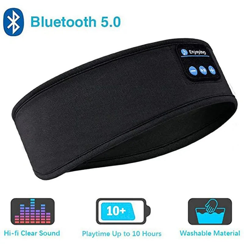Wireless Bluetooth-Compatible Speaker Headscarf Wireless Music Sleep Headset Sport Headband Builtin Sleep Music Eye Mask Headset