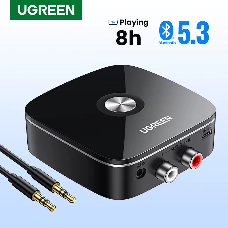 AUX Bluetooth Receiver Adapter for Home Stereo System, Hifi 3.5Mm RAC Bluetooth Bluetooth Adapter for Old Stereo Receiver