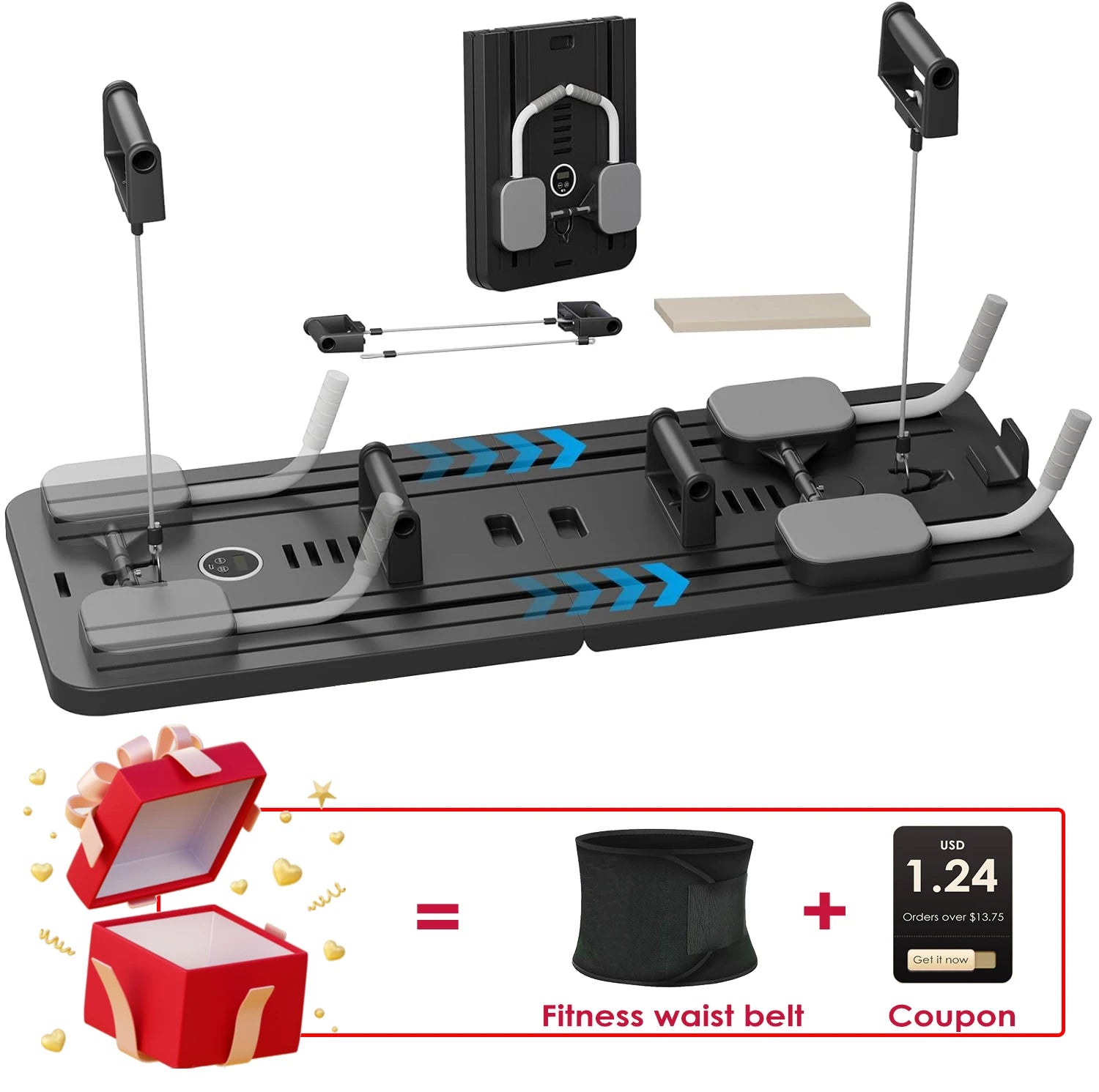 Multifunctional Abdominal Board Fitness Board Push up Board Automatic Rebound Abdominal Table Muscle Home Fitness Equipment