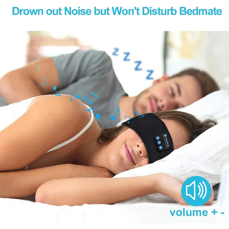 Wireless Bluetooth-Compatible Speaker Headscarf Wireless Music Sleep Headset Sport Headband Builtin Sleep Music Eye Mask Headset