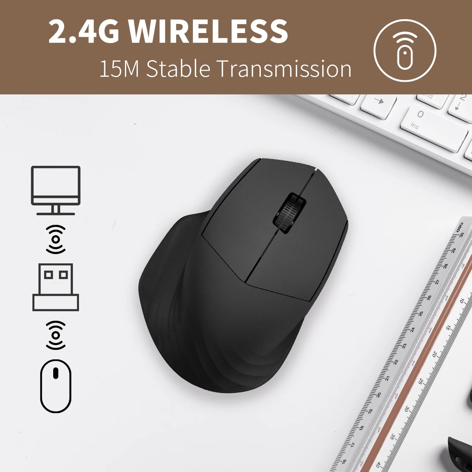 USB Silent Mouse Wireless Mice 1600DPI Optical Mouse Ergonomic Mice USB Wireless Mouse Wireless Mause for Mac PC Laptop