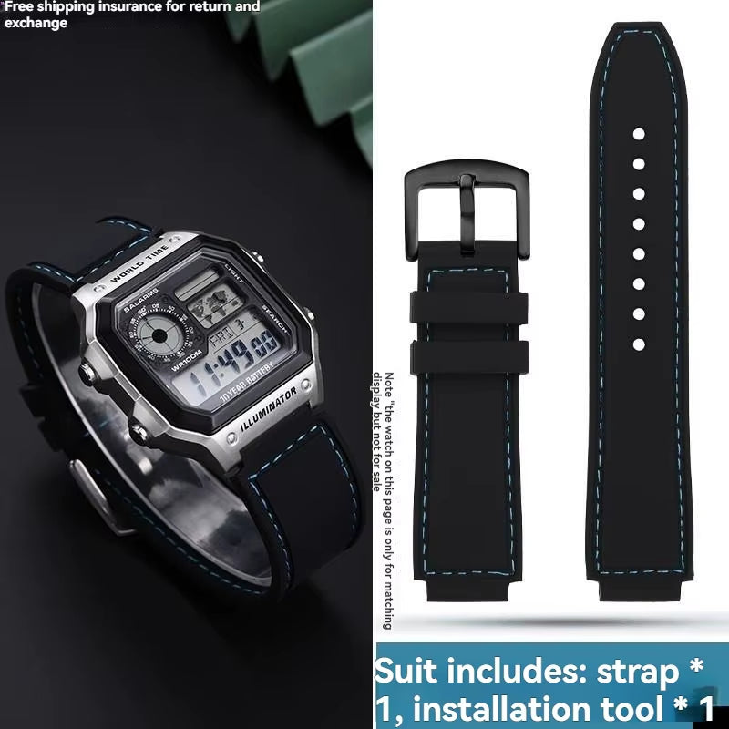 For Casio Watch DW-H5600 DW H5600 AE1200 AE1300 AE1500 W-218H Silicone Watch Strap Rubber Waterproof Watchband Bracelet 18Mm
