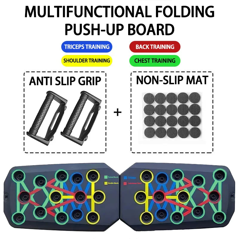 Colorful Folding Push up Board Bracket, Multi-Mode Adjustable Chest, Abdominal and Back Core Muscle Indoor Exercise Equipment