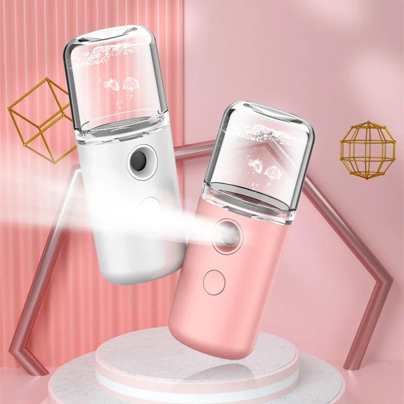 Portable Mini Air Humidifier Nano Face Steamer Facial Sprayer USB Rechargeable Nano Spray Hydry Apparatus Cold Spray Apparatus