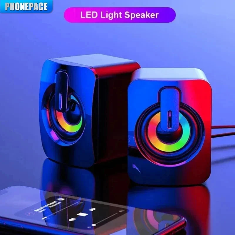 Computer Speaker Stereo Sound with Microphone 3.5Mm AUX Home Office PC Speaker for Macbook Desktop Notebook Computer Loudspeaker