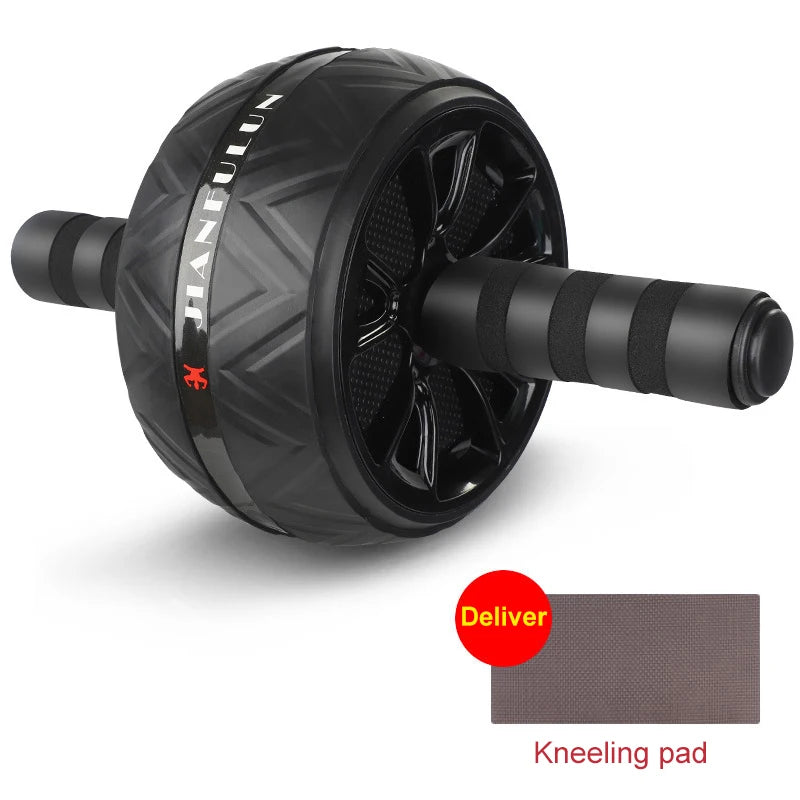 Ab Roller Big Abdominal Wheel Roller Stretch Trainer with Mat for Arm Waist Abdomen Exercise Home Gym Fitness Equipment