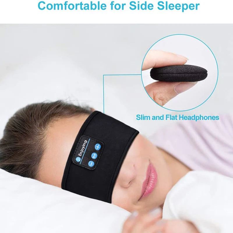 Wireless Bluetooth-Compatible Speaker Headscarf Wireless Music Sleep Headset Sport Headband Builtin Sleep Music Eye Mask Headset