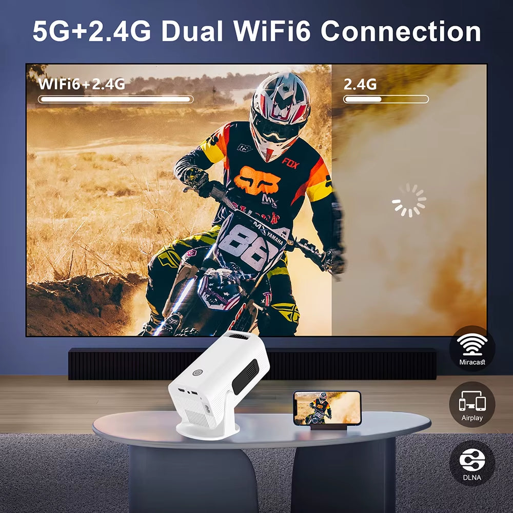 P330 Projector Smart Android 11.0 Wifi BT5.0 Auto Keystone Correction 1080P Airplay Connection Home Theater for 4K Video