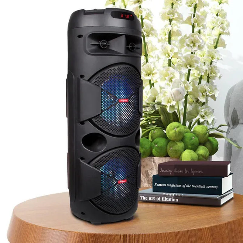Portable PA Speaker System Outdoor Sound System Stereo Speakers W/ Dual 6.5/8" Woofers