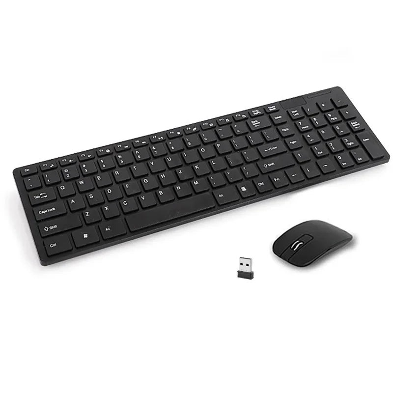 Ultra Slim Keyboard Mouse Combo Kit 2.4G Wireless USB Keyboard and Mouse Set for Office Home Laptop Desktop